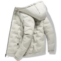 Parka Hombre Abrigo De Plumas De Pato Blanco Corto Para Estudiantes Jóvenes Otoño Invierno Con Capucha Cierre De Cremallera - details 8