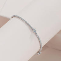 Pulsera De Plata Esterlina 925 Con Moissanita De 1.5 Carrats Decoración Casual De Lujo Para Dama Diseño De Alta Gama - details 1