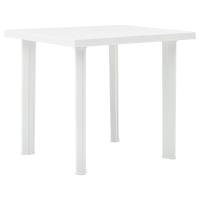 vidaXL Mesa de jardín de plástico 80x75x72 cm en color Blanco/Verde/Antracita | estructura resistente ideal para salón dormitorio o estudio - details 0