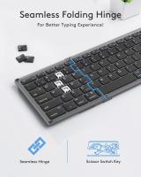 Teclado Bluetooth Plegable De Tamaño Completo Con Teclado Numérico Recargable Portátil Para Viajes Teclado Inalámbrico Foldable - details 5