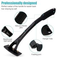 Afeitadora De Espalda Con 5 Hojas De Cuchillo Seguridad Longitud Del Mango Corte De Pelo Del Cuerpo Pierna Herramienta De Eliminación De Pelo Con Mango Plegable Para Hombres - details 6