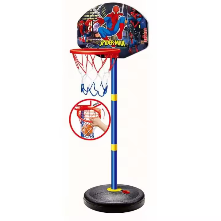 CANASTA SPIDERMAN BALONCESTO CON PIE ROJA DE PANRITOS - 1