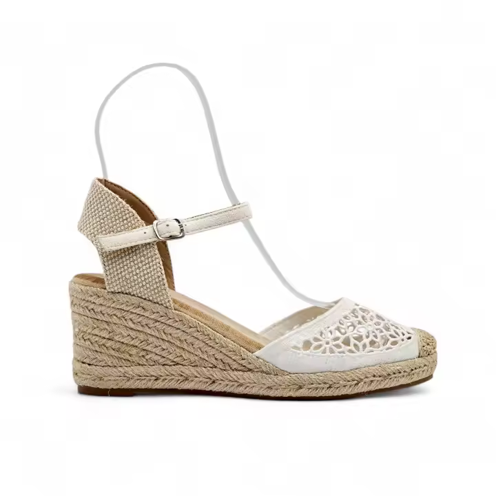 Calzados Soraia Sandalia Ganchillo Mujer Verano, sandalias cuñas  comodas y elegante. - 1