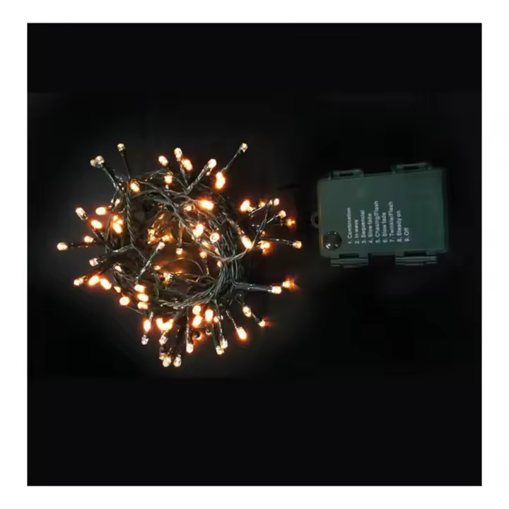 Guirma Guirnalda 192 Led Blanco Cálido Exterior Multifunción Funciona a Pilas - 1