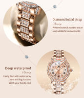 Reloj De Cuarzo Elegante Para Mujer OLEVS 9943 Con Dial De Diamantes Impermeable De Acero Inoxidable Display Romano Certificación Original - details 8