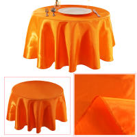 Mantel Redondo De Seda Para Bodas Y Fiestas En Color Sólido Cubierta De Mesa Para Cumpleaños Navidad Decoración De Hogar Y Banquete - details 15