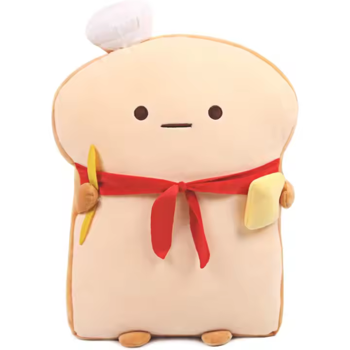 Almohada de pan tostado divertido de 17,7 pulgadas, Linda almohada de Plush with form de Pan, cojín de sofá de comida tostada suave para decoración del Hogar. - 1