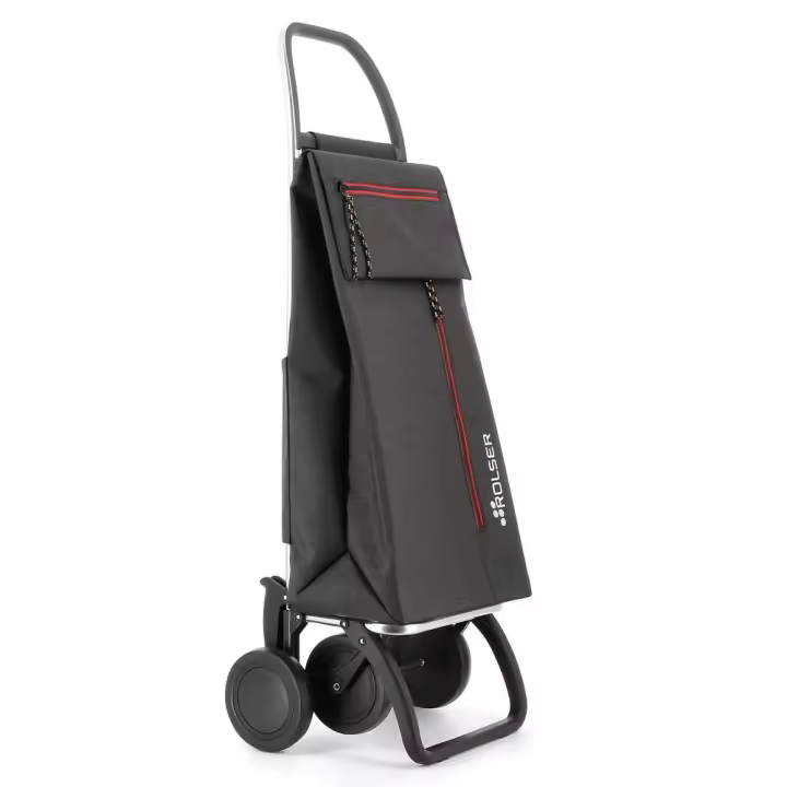 Rolser Carro Wallaby Tweed 4 Negro - Base Abatible - 2 Ruedas - Bolsillo Cremallera - 1