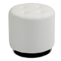 HOMCOM Reposapiés Otomano Giratorio Taburete Puff Redondo Tapizado en Piel Sintético de Estilo Moderno para Dormitorio Entrada Salón Ø45,5x44,5 cm - details 0
