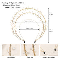 Diadema De Ángel Para Novia Dorada Con Halo Y Perlas Diadema De Diósisa Para Mujeres Y Niñas Adorno Elegante Para Bodas Y Fotografías - details 0