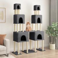 vidaXL Rascador para Gatos con Postes de Sisal Árbol Torre de Escalada Color Crema,  Gris claro,  Gris oscuro y mas - details 2