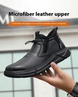 Botas De Seguridad Para Hombre En Cuero Indestructibles Con Punta De Acero Antipinchazos Y Antideslizantes Para Trabajo - details 4
