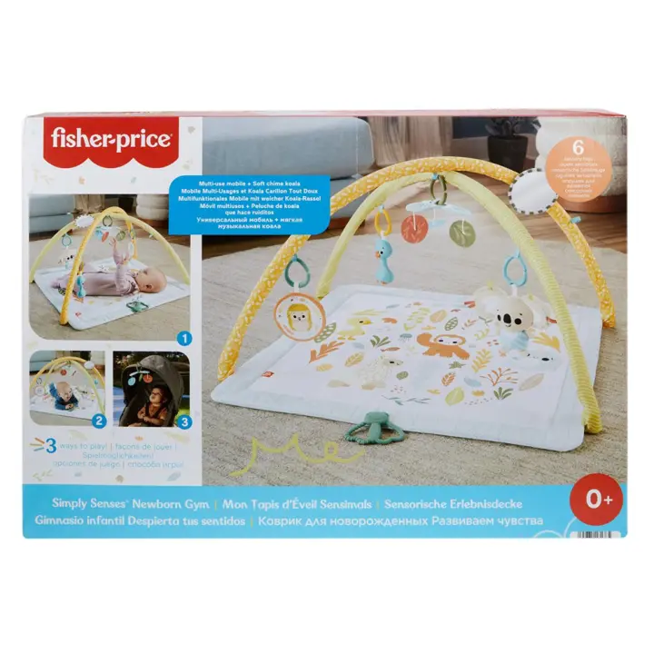 Manta Gimnasio animales Fisher-Price Sensimals. Con 6 juguetes sensoriales portatiles. (Mattel HRB15) - 1