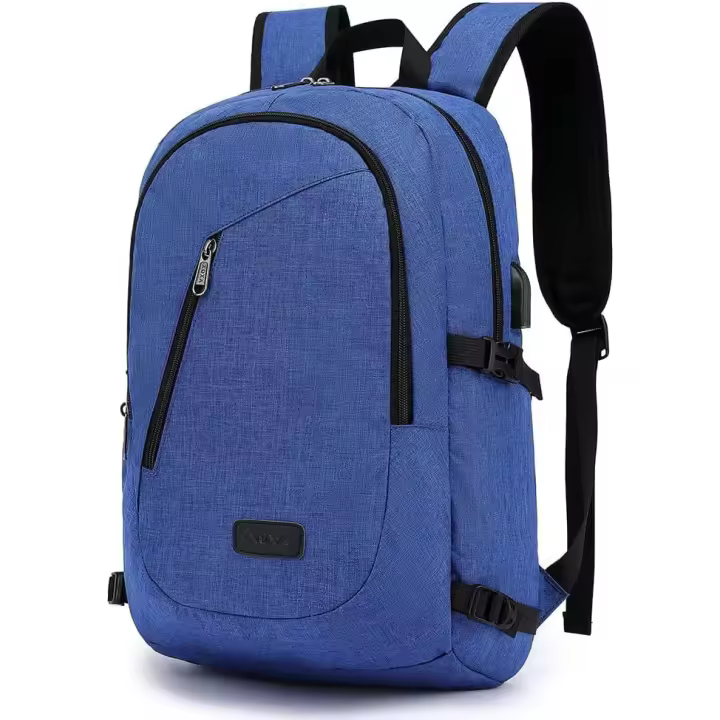 15,6 pulgadas portátil impermeable antirobo Mochila De los helbres (Con Puerto de carga USB) de Negocios mochila ordenador portátil de trabajo de viaje de Doble USO Bolsa-Gris - 1