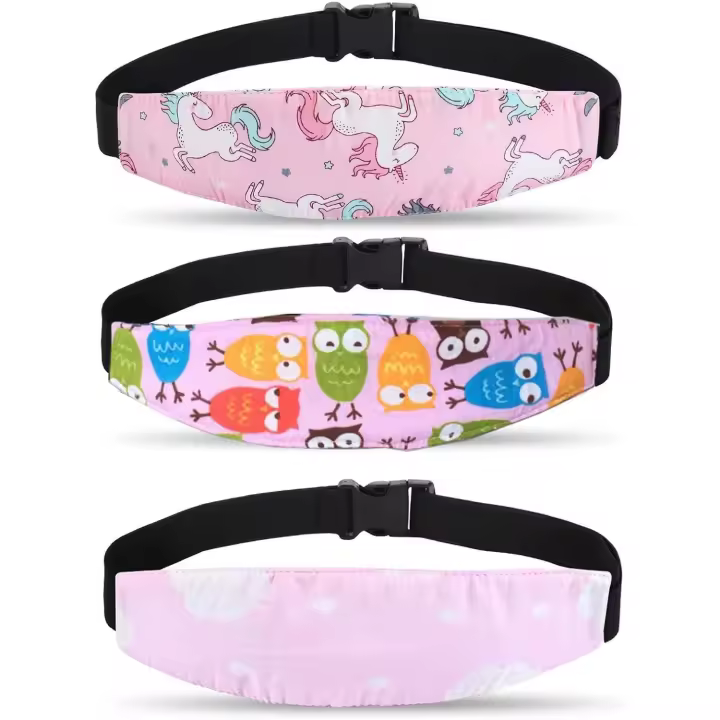 3 piezas de almohada de soporte para la cabeza del asiento del Automóvil para Bebe, almohada de soporte para el asiento del Automóvil, soporte para la cabeza para niños, reposacabezas para dormir para el asiento del cochecito, del Cuello Alivio (rosa) - 1