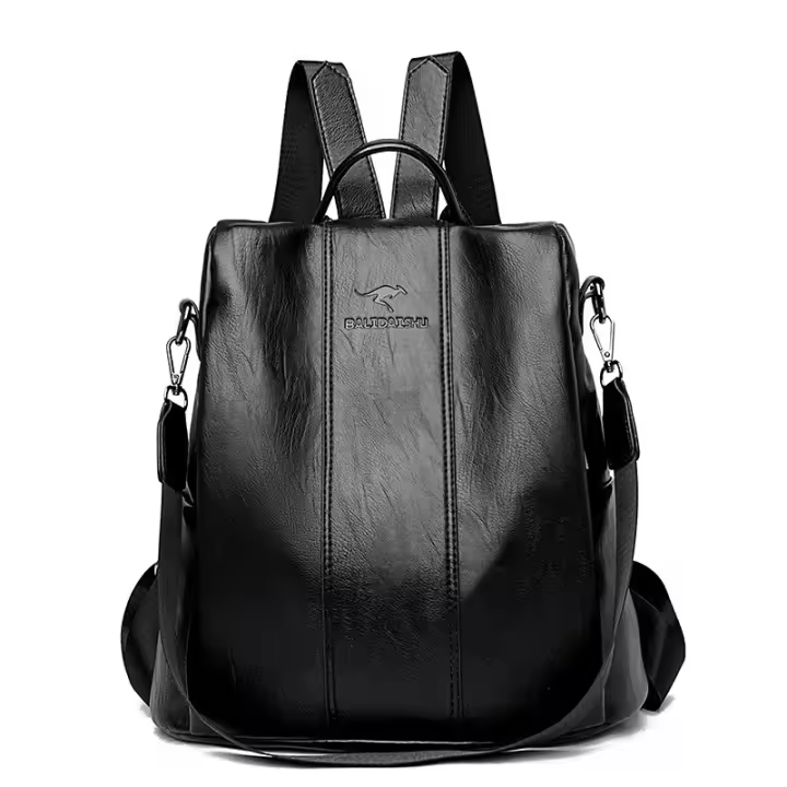 Mochila De Piel antirobo para Mujer, vintage Bolso de Hombre, mochila Viaje Alta capacidad, - 1