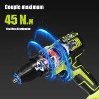28V Destornillador inalámbrico de alta potencia, taladro eléctrico recargable, batería de litio, velocidad de 1350rpm, herramientas multifuncionales, taladro de impacto,Juego de 24 piezas,48 Torsión - details 0