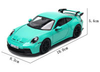 Modelo De Coche De Lujo Bburago 1:24 Porsche 911 GT3 En Verde Fluorescente Y Gris Aleación Colección Juguete Regalo Cumpleaños - details 1