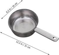 Cucharón de agua con mango cuadrado Cucharón para sopa Cucharón para regar Agua Cucharón para agua Taza Cucharón para baño Cucharas Cuchara de agua conveniente Cucharón para agua de cocina Cuchara japonesa Acero inoxidable Plata - details 0