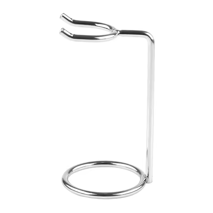 Palo De Afeitar De Metal Para Hombres Soporte Para Cepillo De Afeitar Base Para Cuchillo Plata Cromada Kit De Limpieza De Barba Fácil De Transportar - 1
