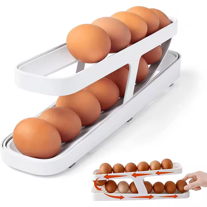 Programa para refrigerador, contenedor de almacenamiento de 2 niveles (Blanco) - 1