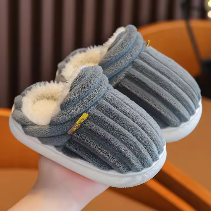 Chupines De Algodón Para Niños Y Niñas Con Antideslizante Y Cálido Felpudo Para El Hogar Unisex Talla Ajustable Para Invierno - 1