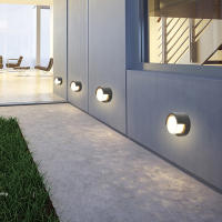 Luz De Pared Exterior LED Impermeable Para Jardín Villa Y Pasillo Moderna Fuente De Luz LED Incluida Instalación Self-Contained - details 4