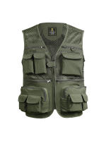 Chaleco De Pesca Transpirable Con Bolsillos De Cierre Para Actividades Al Aire Libre Y Viajes De Verano Chaleco De Trabajo De Malla Polyester Impermeable - details 6