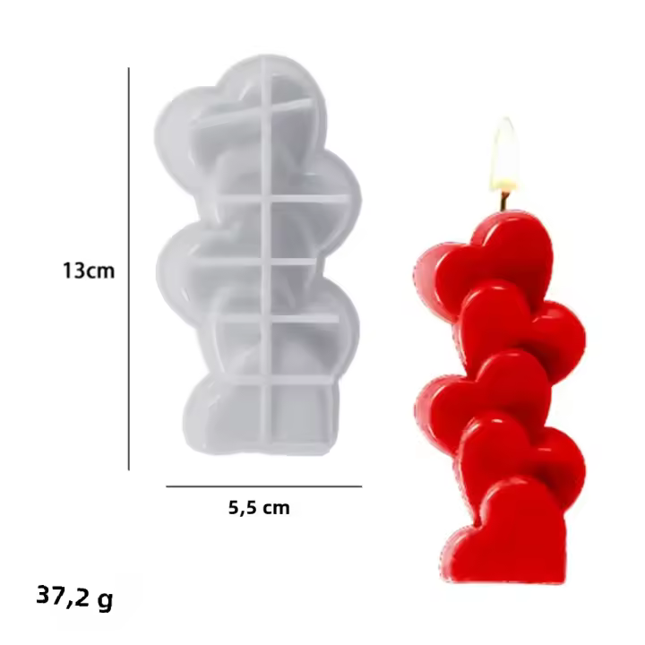 Molde De Silicona 3D Para Velas Y Sabos En Forma De Girasol Trébol De Cuatro Hojas Cactus Y Corazón Ideal Para Decoración De Boda Y Día De San Valentín - 1