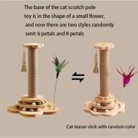 Juguete Para Gato Duradero Tablero De Rasguñado Con Eje Y Bolas Divertidas Columna De Agarre Para Gatos Material De Sisal - details 0