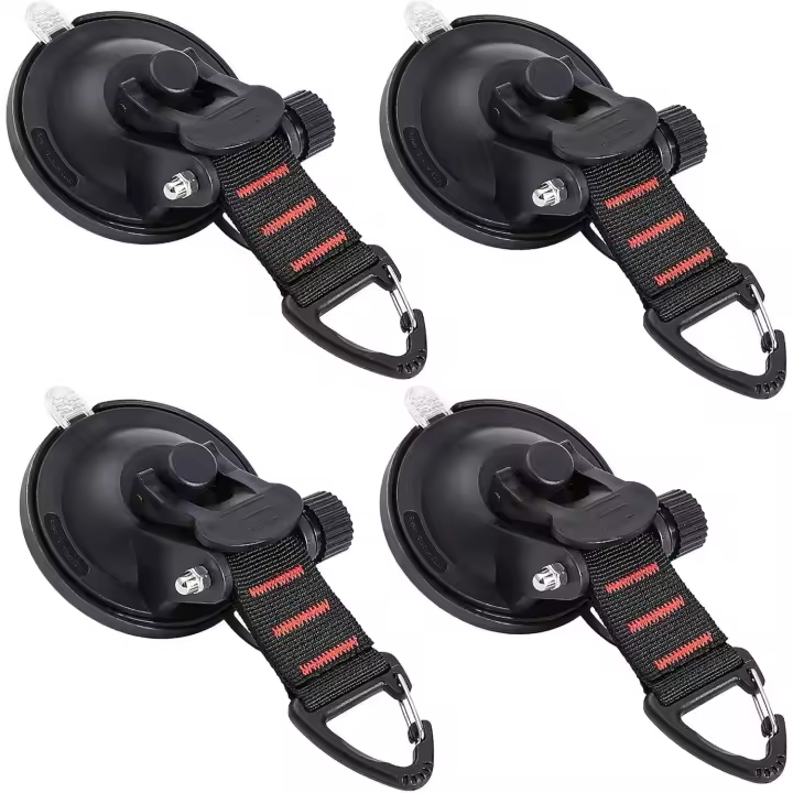 Ventosas Ganchos 4 piezas al Aire Libre Car Camping Essentials Heavy Duty Upgraded Tie Down Suction Cup,Camper Accesorios Strong Power(4 piezas, Amarillo) - 1