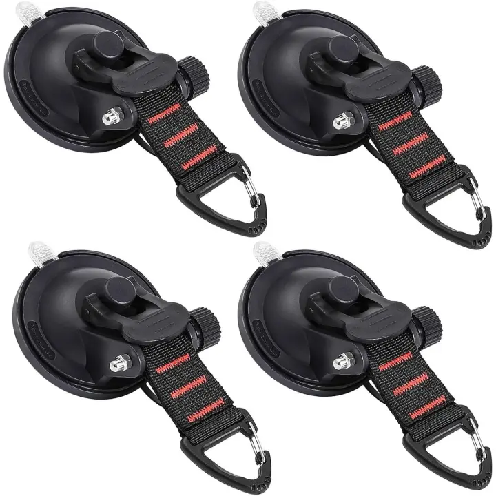 Ventosas Ganchos 4 piezas al Aire Libre Car Camping Essentials Heavy Duty Upgraded Tie Down Suction Cup,Camper Accesorios Strong Power(4 piezas, Amarillo) - 1