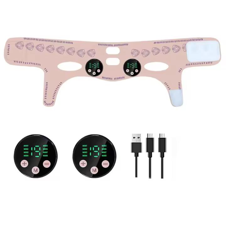 Cinta De Levantamiento Facial EMS Para Relajación Y Adelgazamiento USB Recargable Reducción Del Doble Mentón Elevador De Las Checas Máscara Facial Para Unificación Del Rostro - 1