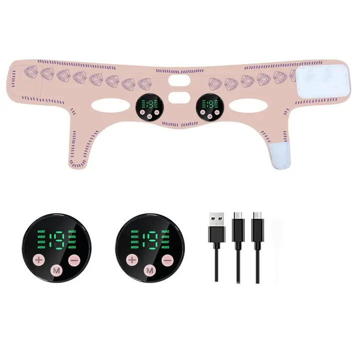 Cinta De Levantamiento Facial EMS Para Relajación Y Adelgazamiento USB Recargable Reducción Del Doble Mentón Elevador De Las Checas Máscara Facial Para Unificación Del Rostro - 1