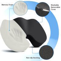 Cojín De Memoria De Espuma Para Viaje Soporte Coccyx U-Shaped Almohada Para Silla Cojín De Masaje Ortopédico Para Coche Y Oficina - details 5