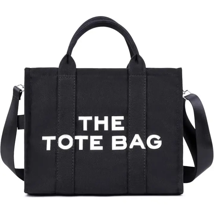 Bolsos de lona para mujer, bolsos cruzados informales de lona con cremallera y doble tirante, bolsos de lona para la escuela, compras, trabajo y viajes - 1