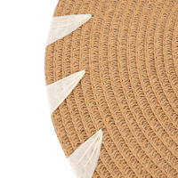 Cofan Pack de 6 salvamanteles individuales  Bajoplatos redondos  Color: beige y blanco  Salvamanteles con detalles decorativos  Diámetro: 38 cm - details 2