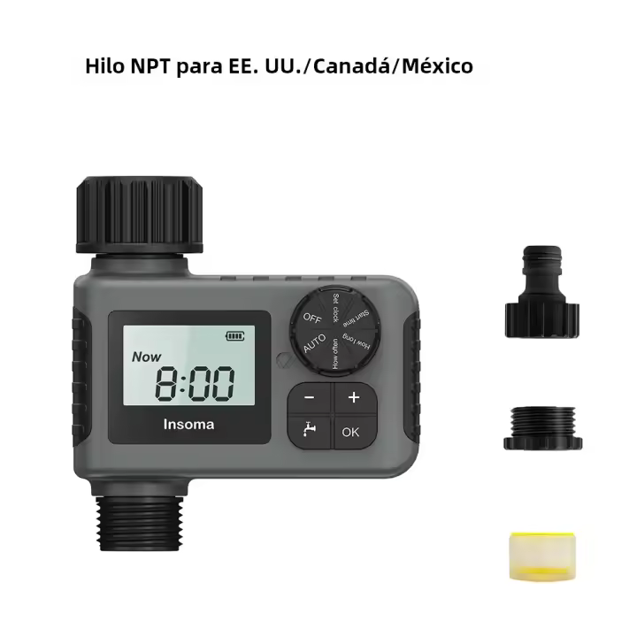 Sistema De Riego Inteligente Insoma Con Timer Automático Sprinkler Programador Para Jardín IPX5 Pantalla LCD Material Plástico Resistente Al Agua - 1