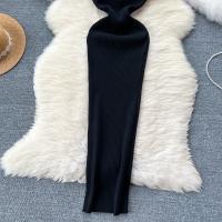 Vestido Bodycon Elegante Para Mujer Vestido Maxi De Verano Con Cuello En V Y Manga Corta Vestido Knit Elasticidad Alta Silueta Ajustada - details 4