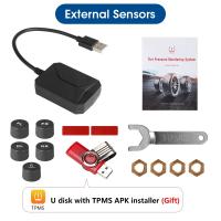 Sistema De Alarma Y Monitor De Presión De Neumáticos Para Coche TPMS Con Pantalla USB Para Navegador De Android Sensor De Temperatura Y Medidor De Ruedas - details 13