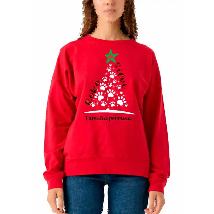 Sudadera navideña para mujer, hombre y niño. Jersey con divertidos dibujos festivos, ideal para la temporada navideña. Diseños únicos de artesanía española, disponibles en una variedad de modelos. Perfecto para compartir momentos especiales en familia dur - 1
