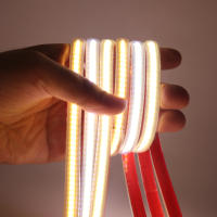Tira De Luz LED COB Flexible 220V Con Cinta Adhesiva 288 LEDs Alta Densidad Luz Línea Impermeable Con Interruptor Y Cable - details 3