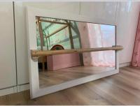 Nenitus Espejo Montessori con barra para bebes, espejo Montessori de madera, 100x60cm con barra regulable en 3 alturas, espejo de seguridad irrompible, madera o blanco - details 1