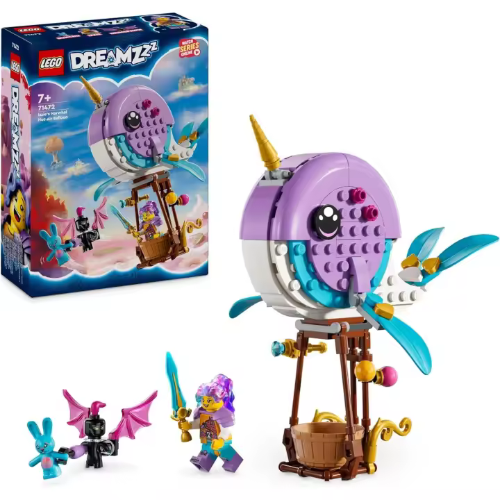 LEGO 71472 DREAMZzz Globo-Narval de Izzie, Juguete de Animal Marino, Salva al Conejo Bunchu de un Grimspawn, Figura de Ballena Transformabl - 1