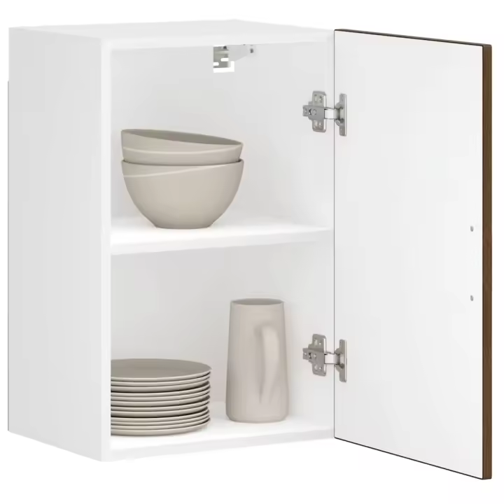 vidaXL Armario de pared para cocina Porto madera de ingeniería blanca en color Blanco/Gris hormigón/Gris sonoma y más | almacenamiento funcional diseño moderno para baño dormitorio sala - 1