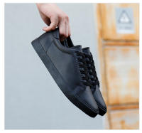 Zapatos Casuales Para Hombre Planos De Primavera/Verano Negro Puro Suave Moda Joven Callejera Cómodos Cuero Sintético round Toe - details 3