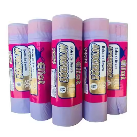 PACK de 10 - 150 Bolsas de Basura ELIOT autocierre 70x80 50L - 1