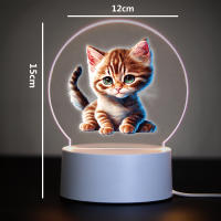 Lámpara De Mesa USB Con Ambiente De Gato Luz Nocturna RGB LED Decoración Para Habitación Regalo Iluminación De Ambiente RGB LED - details 0