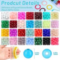 Kit De Bricolaje De Joyería Con 700 Piezas De Cuentas De Cristal Vibrante En 28 Colores 8mm Para Pulseras Collares Y Arte De Oídos - details 1