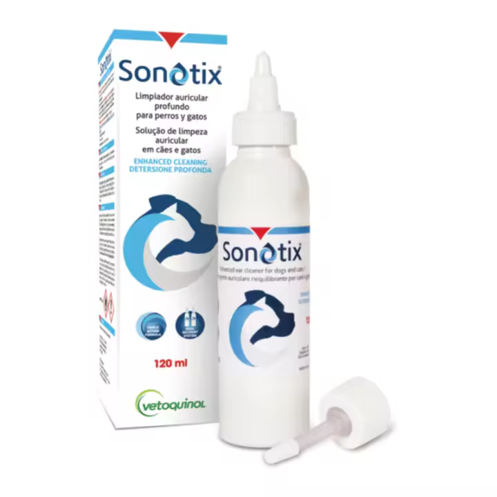 Sonotix 120 ml limpiador auricular para perros y gatos Vetoquinol - 1